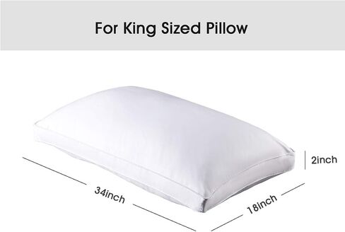 STONECREST Gusseted Pillow Protector - 1 PC, Zipper Premium Gusset Pillow Encasement Covers(300tc Sateen-Gusset, Queen) in Kuwait