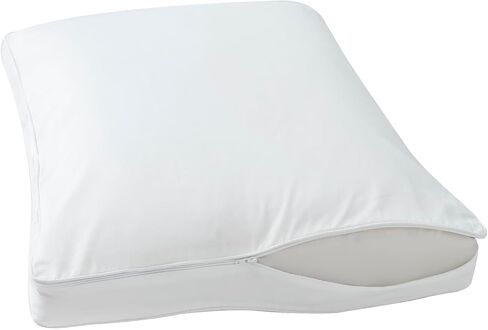 STONECREST Gusseted Pillow Protector - 1 PC, Zipper Premium Gusset Pillow Encasement Covers(300tc Sateen-Gusset, Queen) in Kuwait