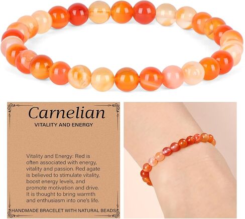 Dragon Bloodstone Bracelet - Courage Bracelet for Women Men - Handmade Natural Gem Stone Beaded Stretch Elastic Healing Bracelets 8mm in Kuwait