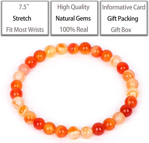 Dragon Bloodstone Bracelet - Courage Bracelet for Women Men - Handmade Natural Gem Stone Beaded Stretch Elastic Healing Bracelets 8mm in Kuwait