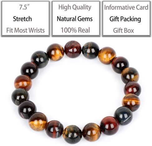 Dragon Bloodstone Bracelet - Courage Bracelet for Women Men - Handmade Natural Gem Stone Beaded Stretch Elastic Healing Bracelets 8mm in Kuwait