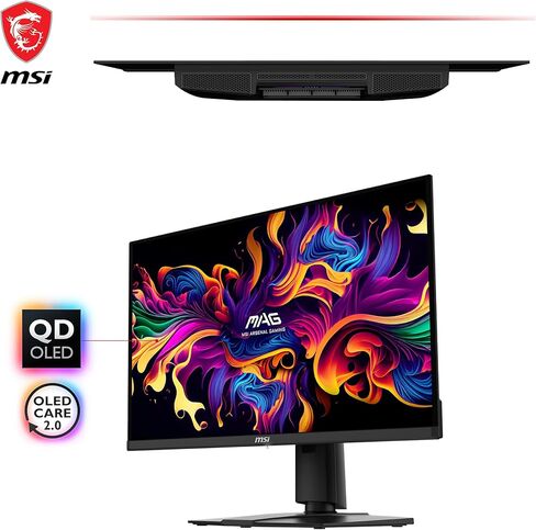 MSI MAG 271QPX QD-OLED، شاشة ألعاب OLED مقاس 27 بوصة، 2560 × 1440 (QHD)، زمن استجابة OLED 0.03 مللي ثانية، 360 هرتز، True Black HDR 400، HDMI، منفذ DP، USB من النوع C، إمالة، ارتفاع in Saudi Arabia