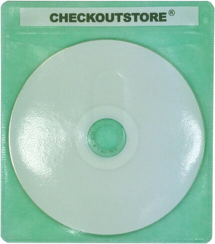 CheckOutStore (200) Premium CD Double-Sided Storage Plastic Sleeve (Green) in Saudi Arabia