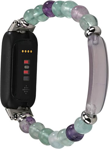 Crystal Beads Stretch Watch Band Compatible for Fitbit Inspire 3, Handmade Good Luck Energy Chakra Stone Beaded Band for fitbit inspire 3 in Kuwait