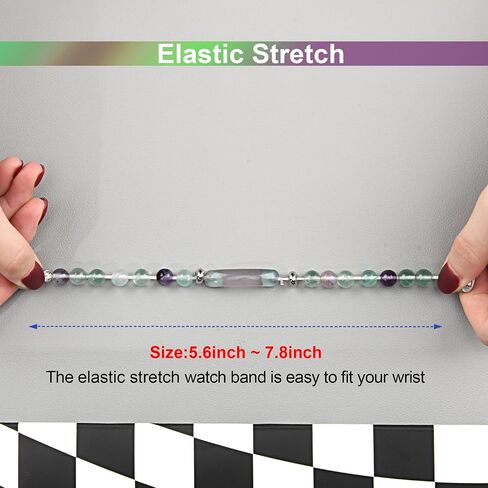 Crystal Beads Stretch Watch Band Compatible for Fitbit Inspire 3, Handmade Good Luck Energy Chakra Stone Beaded Band for fitbit inspire 3 in Kuwait