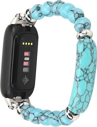Crystal Beads Stretch Watch Band Compatible for Fitbit Inspire 3, Handmade Good Luck Energy Chakra Stone Beaded Band for fitbit inspire 3 in Kuwait