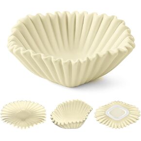 Large Decorative Bowl Decorative Bowls for Home Decor Marble Grade Ceramic Ruffle Scalloped Bowl Fluted Decorative Bowls Modern Home Decor