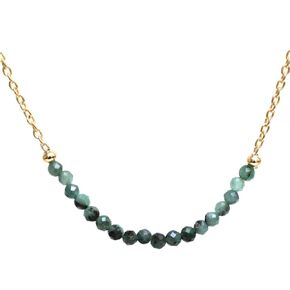 Gempires Natural Ruby Gemstone Beads Necklaces for Women, July Birthstone Beaded Necklace, 14k Gold Plated Chain (16 + 2-inch Adjustable Length)
