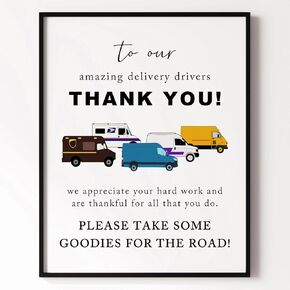 Delivery Driver Thank You Sign, Mail Carrier Sign, Delivery Driver Snack Sign, Take A Treat Sign, Delivery Driver Sign, Delivery Driver Appreciation Print (8x10 inch Print Unframed-Horizontal)