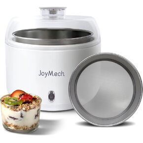 Compact Yogurt Maker Machine with Strainer, Greek Yogurt Maker Machine with Constant Temperature Control, Stainless Steel Container, 1 Quart Container, Ideal for Yogurt, Natto and Kefir