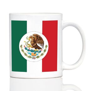 Mexico Flag Coffee Mug - Mexico Souvenirs and Mexican Gifts for Women & Men - Large 15oz White Ceramic
