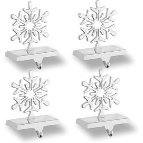 Christmas Stocking Holders for Mantel Set for 4, 4 Pack Lantern Stocking Hangers for Mantel, Retro Light up Christmas Stocking Hooks for Home Indoor Fireplace Window Counter Xmas Decoration