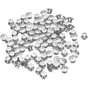 uxcell 100pcs Metal Pin Backs Spring Loaded Pin Keepers Locking Pin Keepers Locking Clasp for Brooch Tie Hat Badge, Gold Rose
