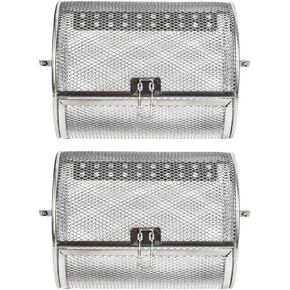 Hemoton 2pcs Stainless Steel Rotary Grill Oven Baking Cage BBQ Grilled Cage Air Fryer Toaster Oven Grill Cage Stainless Steel Grill Unique Oven French Fries Baskets to Rotate Walnut Fried