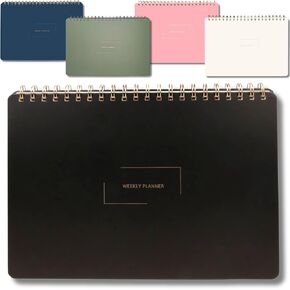 Undated Daily Planner | 8.25" x 11.75" Work To-Do Notebook | ADHD Academic Organizer | Multi-Layout | Men and Women Planner | College Supplies | Evergreen | Landscape Layout