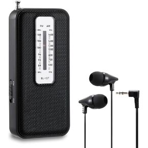 راديو Pocket AM FM، راديو Walkman صغير يعمل بالبطارية يتضمن سماعات رأس، بطاريتين AAA تعملان، راديو ترانزستور صغير محمول مع استقبال ممتاز للمشي والجري