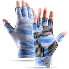 Fishing Gloves for Men, Fingerless UV Sun Gloves for Fishing, Kayaking, Sailing, Paddling and Outdoor Activities, Lightweight Breathable