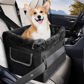 Dog Car Seat for Medium/Large Dog,Dog Booster Seat,Dog Car Bed,Washable Removable Pet Travel Safety Pet Car Seat with Storage Pockets,Dog Travel Bed Suitable for Dogs Under 60Lbs(Gray)