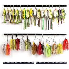 Fishing Lure Display Storage Racks, 15" Wall Mount Metal Fishing Baits/Lures Organizer and Rig Holder 4 PCs