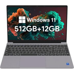 Windows 11 Slim Student Laptop: 15.6" Full HD | 512GB SSD | 12GB DDR4 RAM | Intel Jasper Lake N5095 | Numeric Keypad | Wi-Fi 6 | AMD Radeon Graphics | Business and Fun (2024)