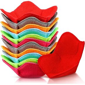 12 Pieces Microwave Safe Bowl Holders Polyester Hot Bowl Holder Protect Your Hands from Hot Dishes for Heating Soup, Leftover Food, Meals (Grey)