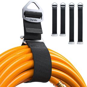 4 Pack One Hand Operation Gravity Driven Extension Cord Organizer Holder, 100Lbs Heavy Duty 14"/18" Storage Cable Straps, Men Tools for Workshop, Shed, RV, Garage Organization Hoses and Ropes