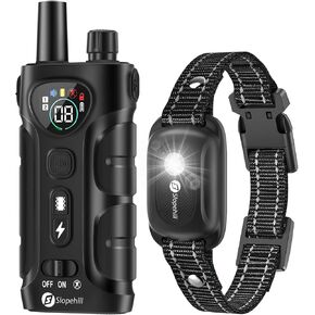 SLOPEHILL Dog Shock Collar - 4200FT Dog Training Collar with Remote,IPX8 Waterproof E-Collar with Beep,Vibration,Shock,Flash Light,No Shock Mode,Shock Collar for Small Medium Large Dog 8-140lbs,Pink in Kuwait