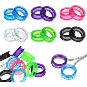 12Pcs Scissors Finger Ring Soft Silicone Scissors, Thumb Insert Finger Protection Ring Scissors Accessories, for Animal Hair Shears for Professional Barbers
