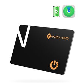 NOVOO SmartCard Wallet Tracker Card Air Tag - 1.6mm, 6-Year Battery, Apple Find My(iOS Only, Not Android Compatible), IP68 Waterproof, Smart Bluetooth Tracker Thin GPS Item Finder for Wallet, Luggage