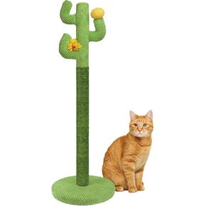 Polamg Cat Scratching Post for Indoor Cats, 35 Inches Cactus Cat Scratch Posts with a Catnip, Premium Sisal Rope Scratch Posts Kitten and Adult Cats, Sturdy Large Scratch Pole in Kuwait