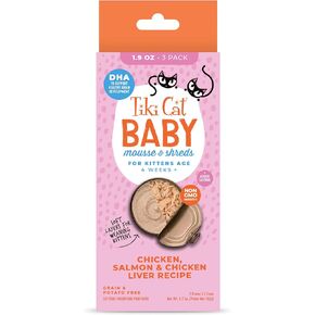 Tiki Cat Baby Thrive, Chicken & Chicken Liver, High-Protein & Flavorful, Wet Cat Food for Kittens 4 Weeks+, 5.6 oz. Pouches (Pack of 8) in Saudi Arabia
