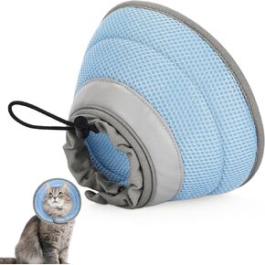 Cat Cone Collar Soft, Cat Recovery Collar Stop Licking After Surgery, Kitten Elizabethan Collar, Adjustable, Lightweight, Comfortable - Green, M
