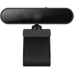 Lenovo HD 1080p Webcam (300 FHD)- Black w/ 95° Wide Angle, 360° Rotation Pan & Tilt, Dual Microphones, Privacy Shutter