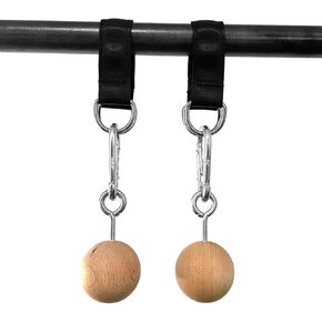Pull Up Ball Hold Grips, Wooden Pull Up Balls Rock Climbing Holds Training Set Arm Strength Trainer Pull Up Grip Strength Straps for Home Gym Workout Grip Pull Up Handles Non-Slip Strength Trainer