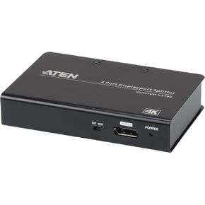 ATEN VS194 4-Port True 4K DisplayPort Splitter SST Split or MST Extended Display - Connect 1 DP Source to 4 Display Port Computer Monitor - TAA Compliant - Metal