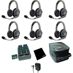 Eartec Ultralite PRO16 ETP6D Full-Duplex Professional True Wireless Intercom System 6 Double Headsets (2.4 GHz) Cleaning Cloth