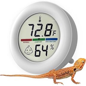 Reptile Tank Thermometer, Mini Digital Hygrometer Thermometer Gauge, Indoor Outdoor Temperature Humidity Meter for Greenhouse Humidors Incubators Reptile Terrarium Jars, Fahrenheit (℉) or Celsius(℃) in Kuwait