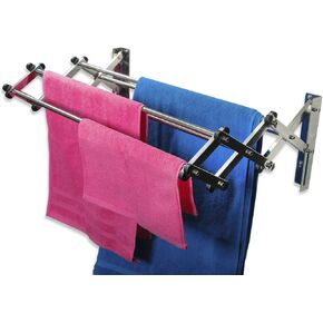 Racks Stainless Steel Wall Mounted Collapsible Laundry Clothes Drying Rack 60 Pound Capacity 22.5 Linear Ft