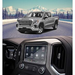 (2 Pack Screen Protector for 2014-2021 GMC Sierra 1500 2500HD 3500HD / 2022 2023 Sierra 2500HD 3500HD 8 Inch Anti-Fingerprint 9H Tempered Glass Protective Film Car Radio Accessories