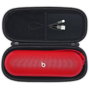 حقيبة حمل صلبة لمكبر صوت بلوتوث Beats Pill 2024، حقيبة سفر واقية مقاومة للصدمات مع جيب شبكي لسماعات Beats Pill 2024 الجديدة وملحقاتها، أسود