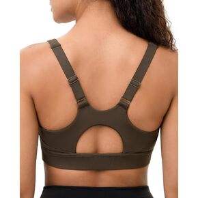 Racerback Sports Bras for Women High Support Adjustable Straps Molded Cup Workout Fitness Running Gym Bra