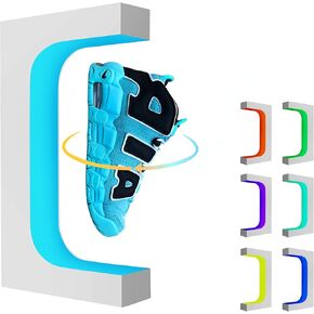 Yegvea 360°Rotation Floating Shoe Display Stand, Magnetic Levitation Sneaker Rack, with LED Light Sneaker levitating shoe shelf for Storefront Home Decor|Advertising Exhibition Shoe Store Show