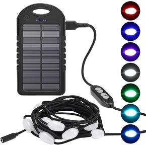 Anpro Solar Camping String Lights - Solar Firefly Lights Outdoor Waterproof, 7.7ft Camping String Lights for Outdoor Camping