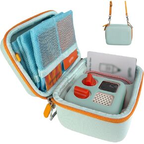 Hard Travel Case Compatible with Yoto Mini–Kids Audio & Music Player,Yoto Card Holder Bag with Adjustable Shoulder Strap for Up To 36 Audiobook Cards,Children’s mini Player.（Orange）