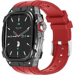 Luxury Metal Case for (2024) Apple Watch Series 10 46mm Band with Cover Heavy Duty Rugged Case Silicon Strap for men iWatch Series 10 46mm Full Protective Cover