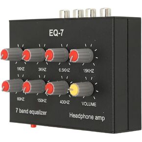 7 Band Sound Equalizer,Output Input, Dual Channel Digital Equalizer, Compatible with Headphones, 3.5mm Interface, 7 Equalization Bands
