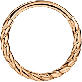 Handmade 316L Surgical Steel 18G Piercing Jewelry Twisted Earrings Helix Cartilage Tragus Daith Rook Earrings Nose Hoop Ring 18 Gauge 6mm 8mm 10mm Nose Piercing Earrings Unisex Silver/Gold/Rose Gold