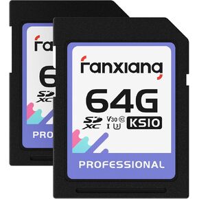 fanxiang 128GB SDXC Memory Card SD Card, UHS-I, C10, U3, V30, Full-HD & 4K Video, Up to 100/45 MB/s Read/Write, for Photography Enthusiast, Video Creator, Videographer (2-Pack) in Kuwait