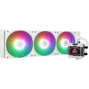 Thermalright FW 360 White ARGB V2 CPU Water Cooler with 3 PWM Fans with 2000RPM,IPS LCD Screen with 320 * 240 Resolution,Liquid CPU Cooler,CPU PC Aio Cooler for AMD:AM4/AM5/Intel LGA1700 in Saudi Arabia