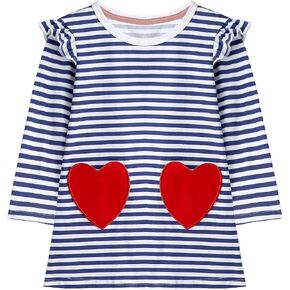 Girls Long Sleeve Dresses Toddler Fall Clothes Cotton Casual School Outfits for Kids 2-8 Years